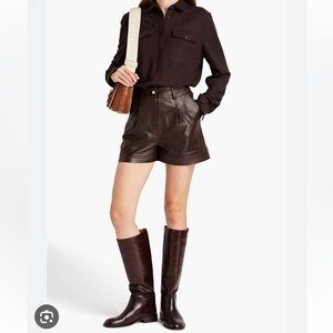 Maje itou brown leather short